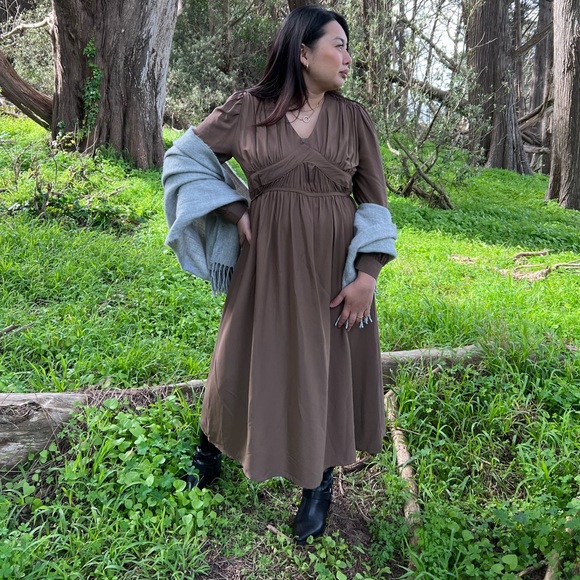 EUGENIA - boho midi dress - Mocha - Picture 2 of 3